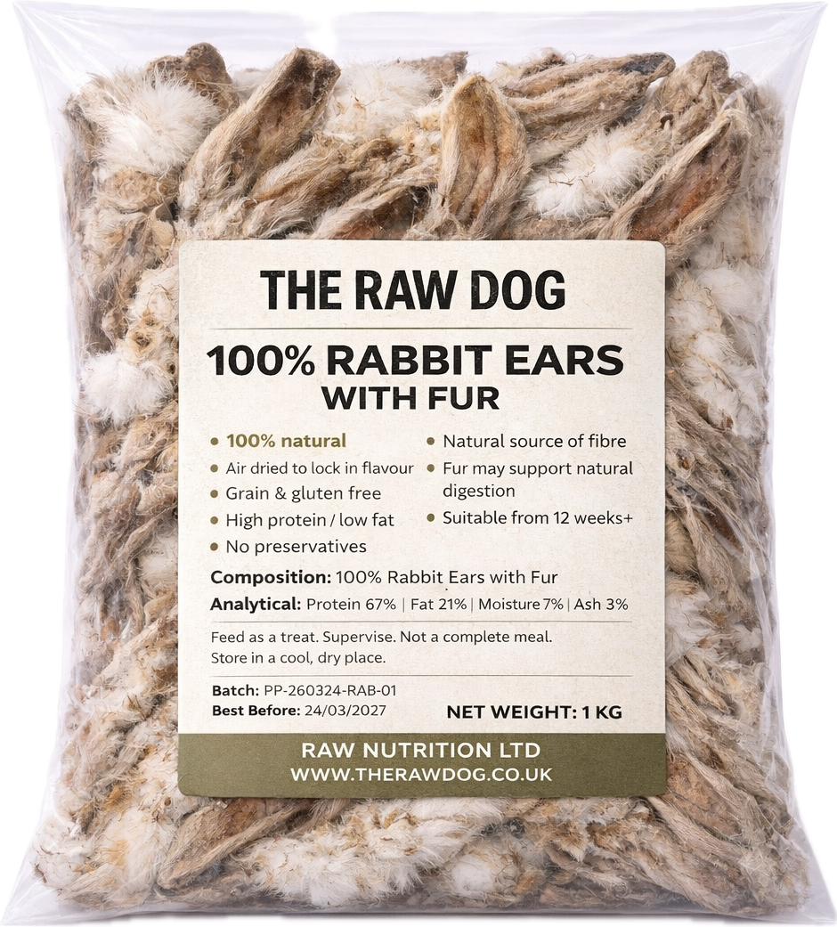 RABBIT EARS WITH FUR 1KG