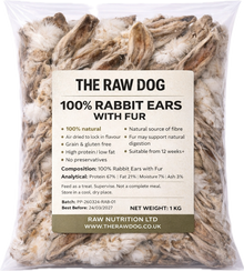 RABBIT EARS WITH FUR 1KG