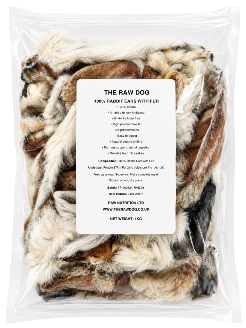 RABBIT EARS WITH FUR 1KG