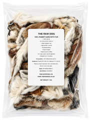 RABBIT EARS WITH FUR 1KG natural dog treat