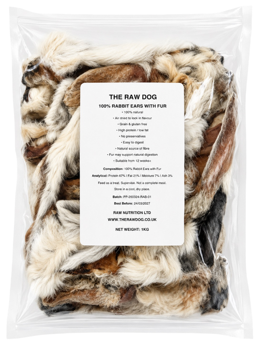 RABBIT EARS WITH FUR 1KG