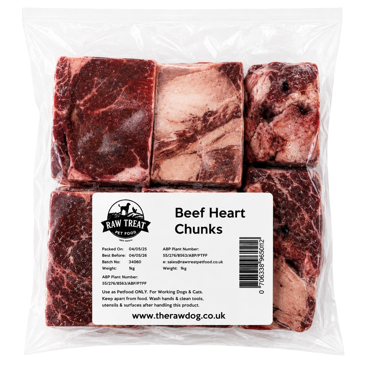 BEEF HEART CHUNKS 1KG