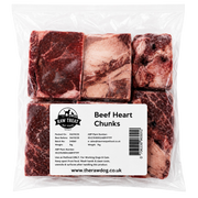 BEEF HEART CHUNKS 1KG raw bones chunks and offal for dogs