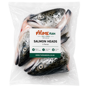 SALMON HEADS 3PCS raw bones chunks and offal for dogs